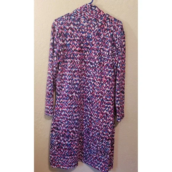 The Tog Shop (no tags) Long Blue Pink Open Cardigan Size Medium - Picture 3 of 7